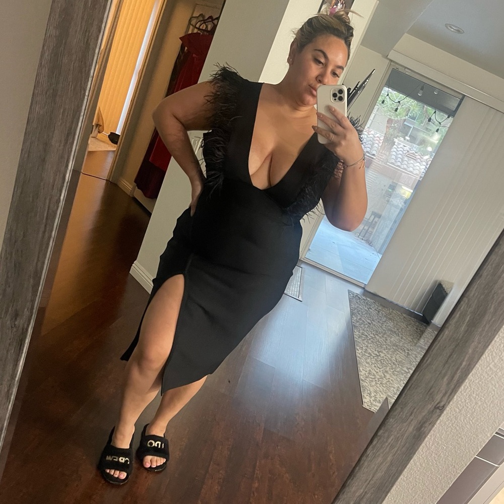 Dinner in Milan Bandage Midi Dress- black - Picture 5 of 5